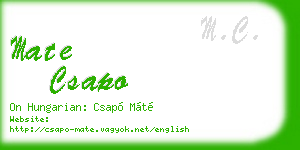 mate csapo business card