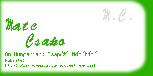 mate csapo business card